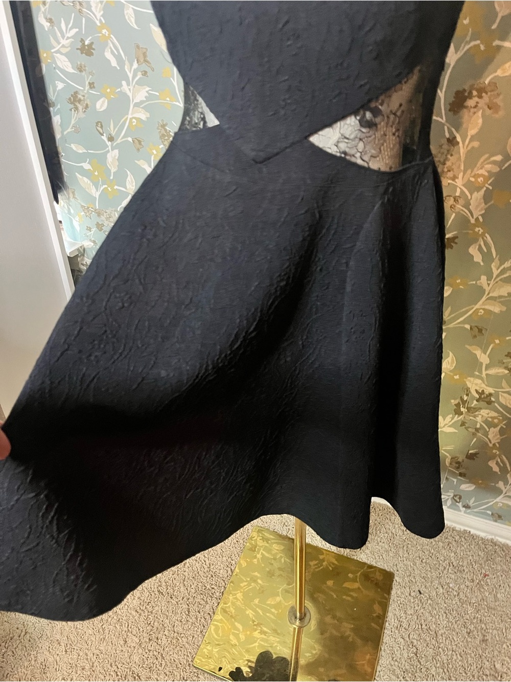 Free People Black Lace Insert Dress Size Medium - Picture 4 of 11